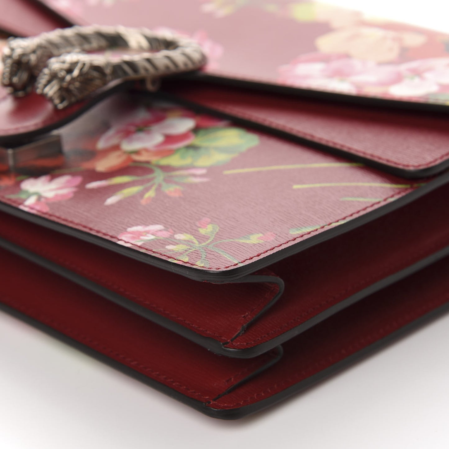 Calfskin Blooms Print Medium Dionysus Shoulder Bag Romantic Cherry Multicolor