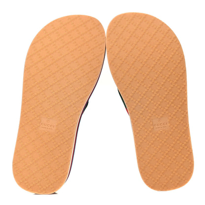 Gucci Canvas Mens Web Thong Sandals 9 Blue 4 of 6