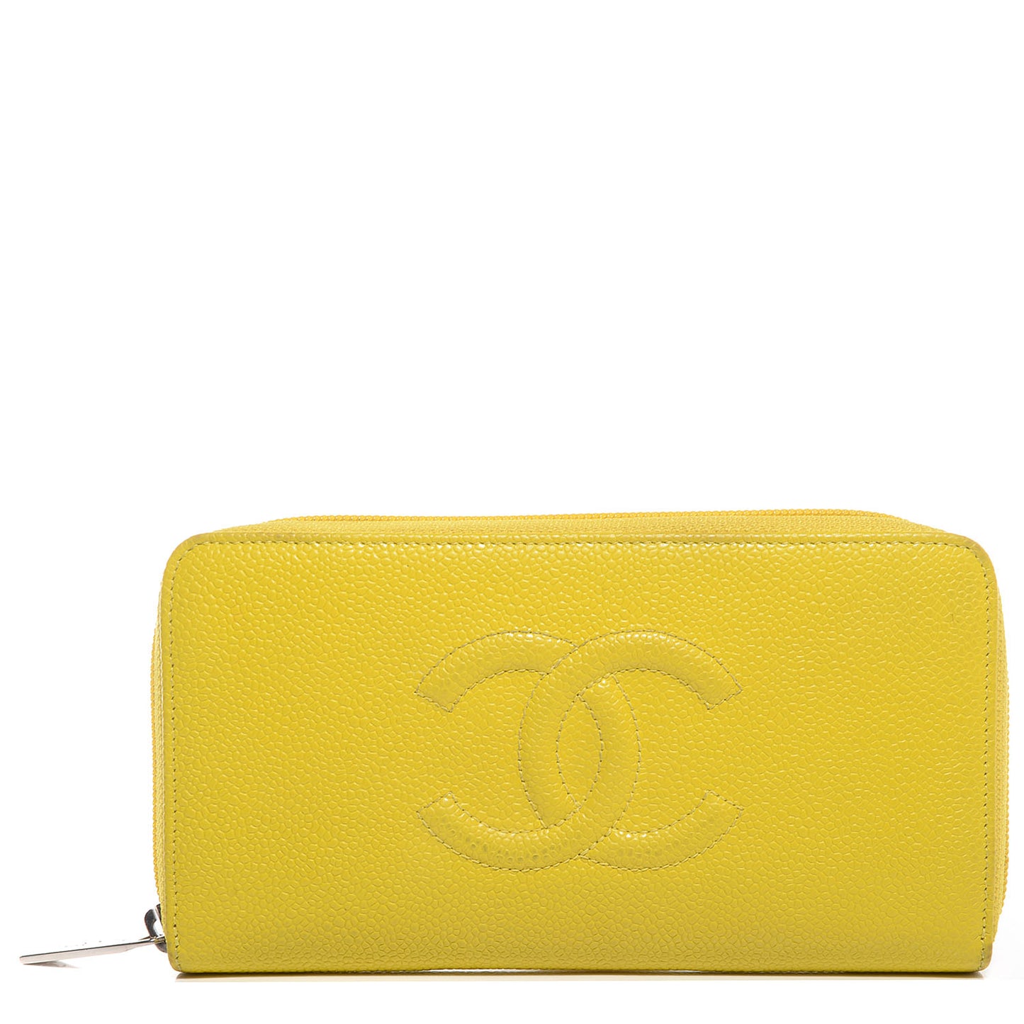 Caviar CC Timeless Large Zip Around Wallet Yellow