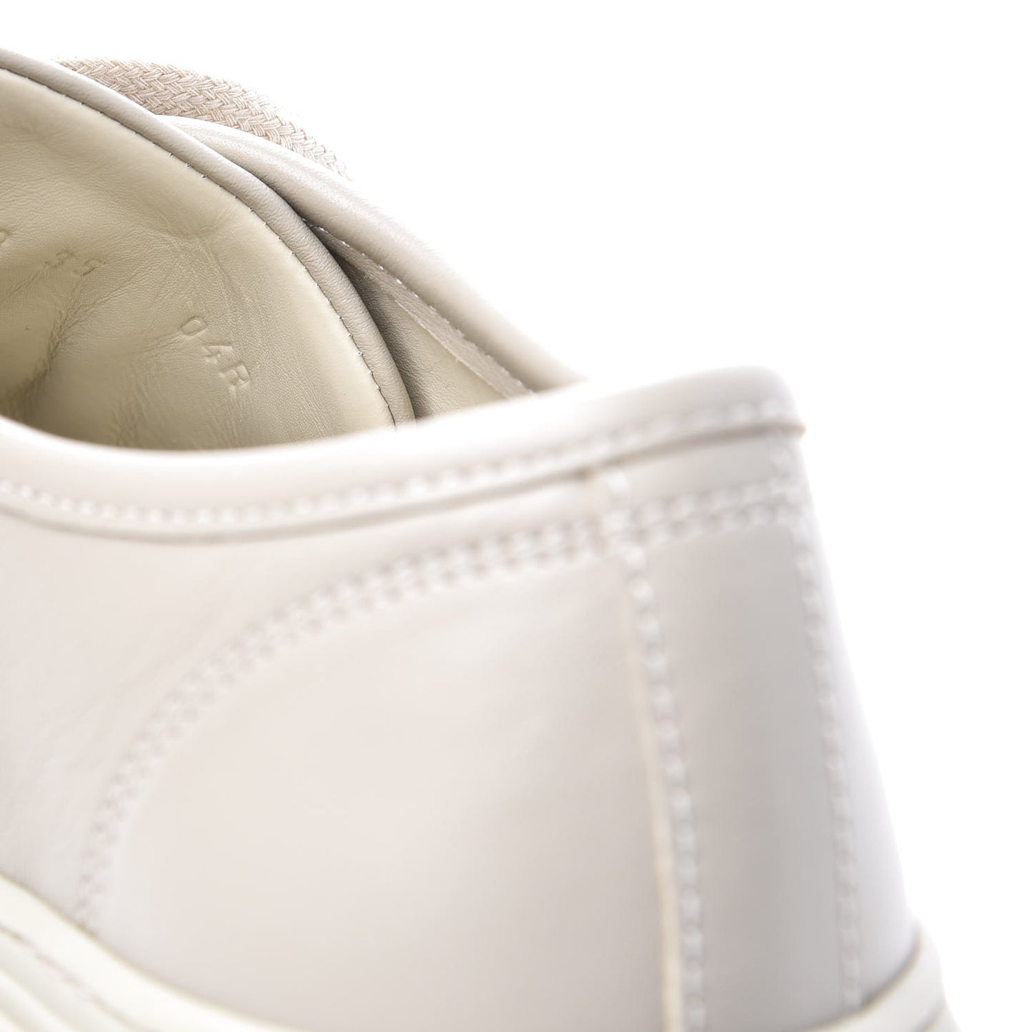 Calfskin Miro Soft Womens Lace Up Sneakers 35 Mystic White