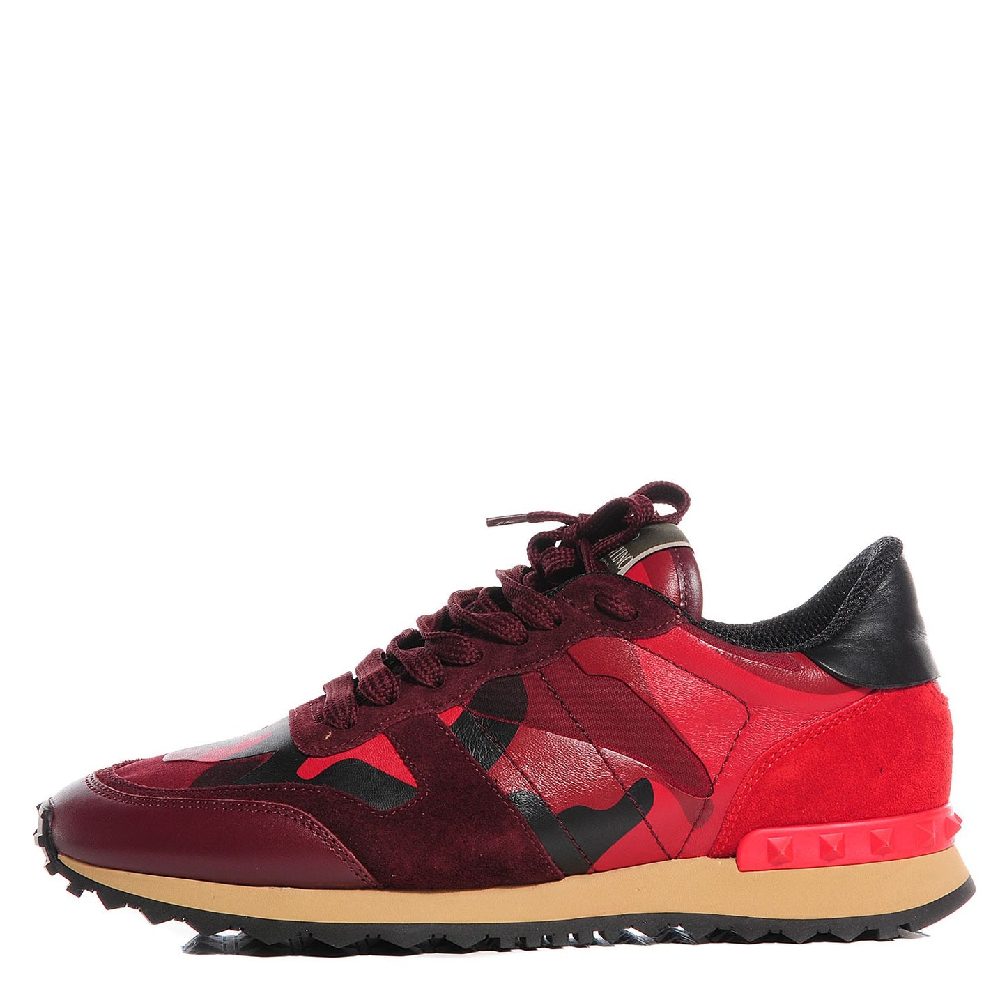 Nappa Suede Camouflage Womens Rockrunner Sneakers 39 Rubin Scarlet