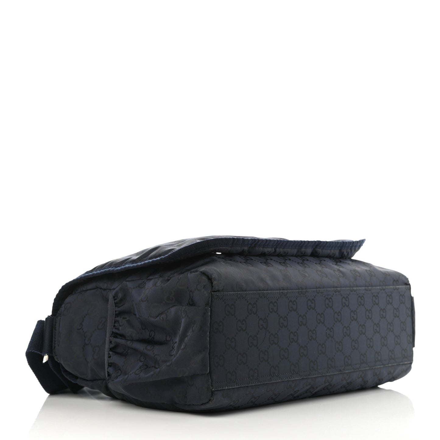 Nylon Monogram Messenger Diaper Bag Navy