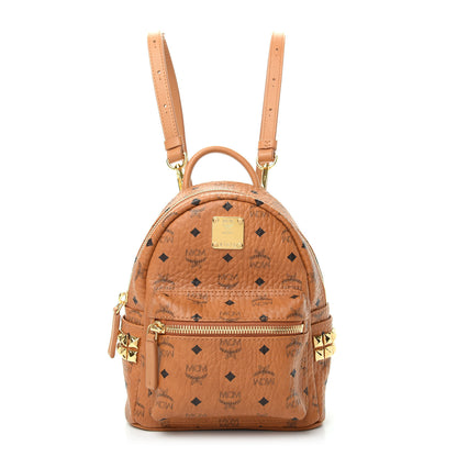 MCM Visetos Side Stud X-Mini Stark Backpack Cognac 1 of 8