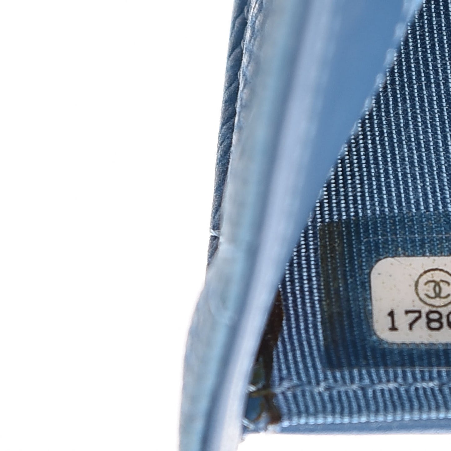 Iridescent Caviar Quilted Large Flap Wallet Blue
