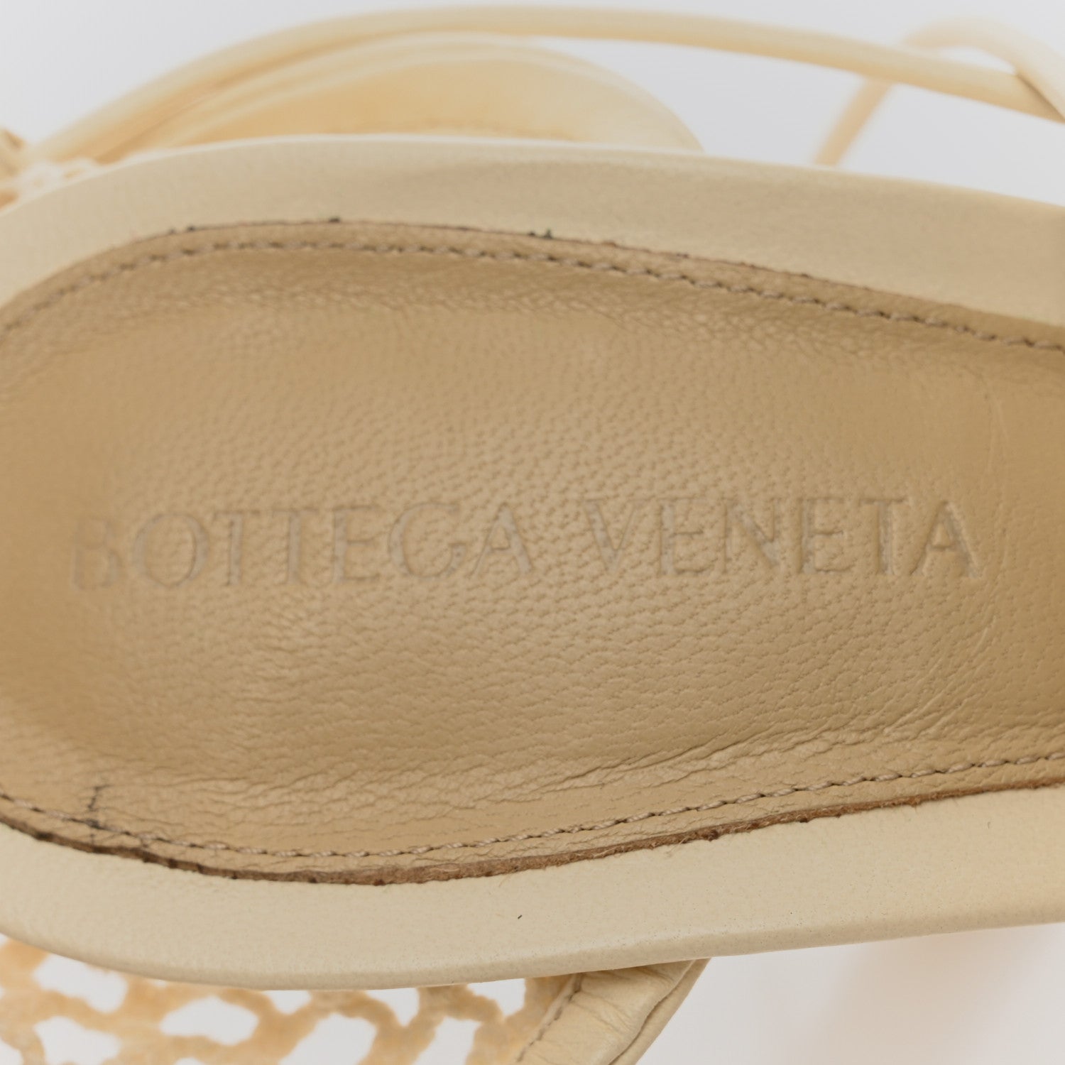 Bottega Veneta Mesh Nappa Stretch Ankle Tie Sandals 38 Toile 7 of 11