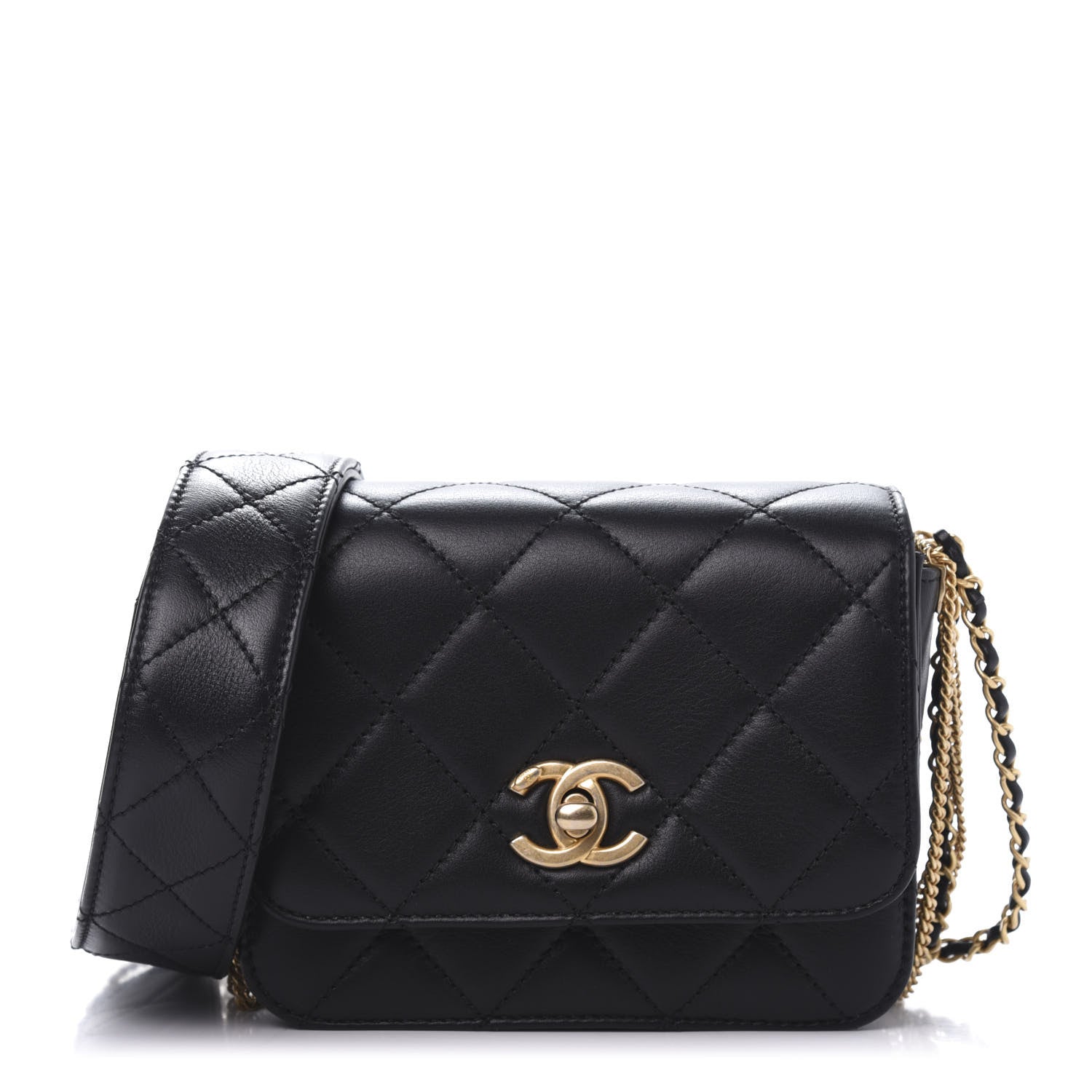 Chanel Lambskin Quilted Small Multiple Chain Flap Black 1 of 11