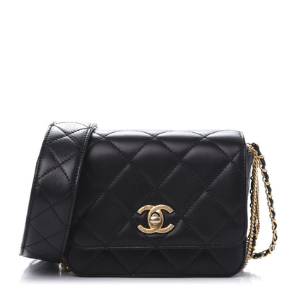 Chanel Lambskin Quilted Small Multiple Chain Flap Black 1 of 11