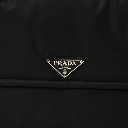 Prada Re-Nylon Vitello Padded Large Flap Shoulder Bag Black 8 of 10