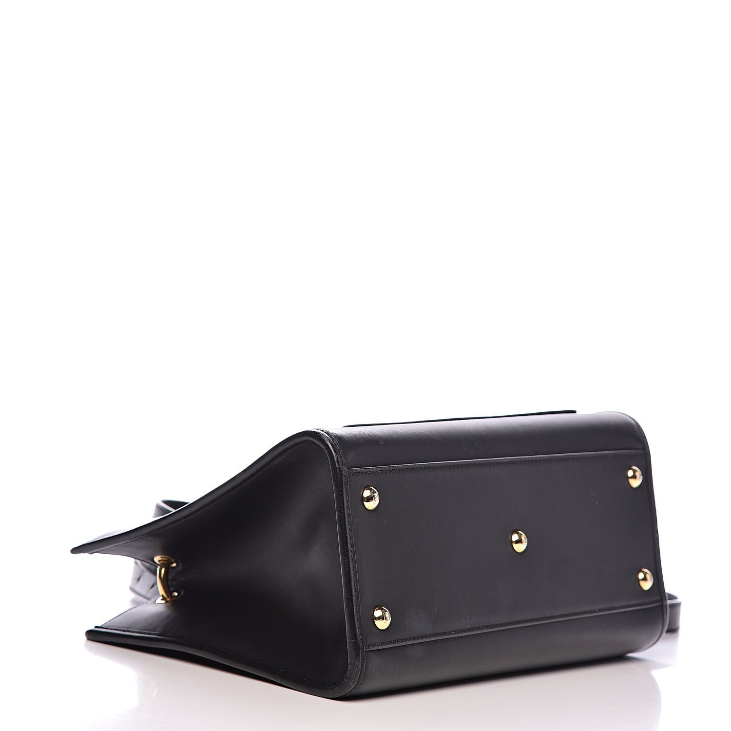 Fendi Vitello Century F is Fendi FF 1974 Embossed Small Runaway Satchel Black Maya 4 of 16