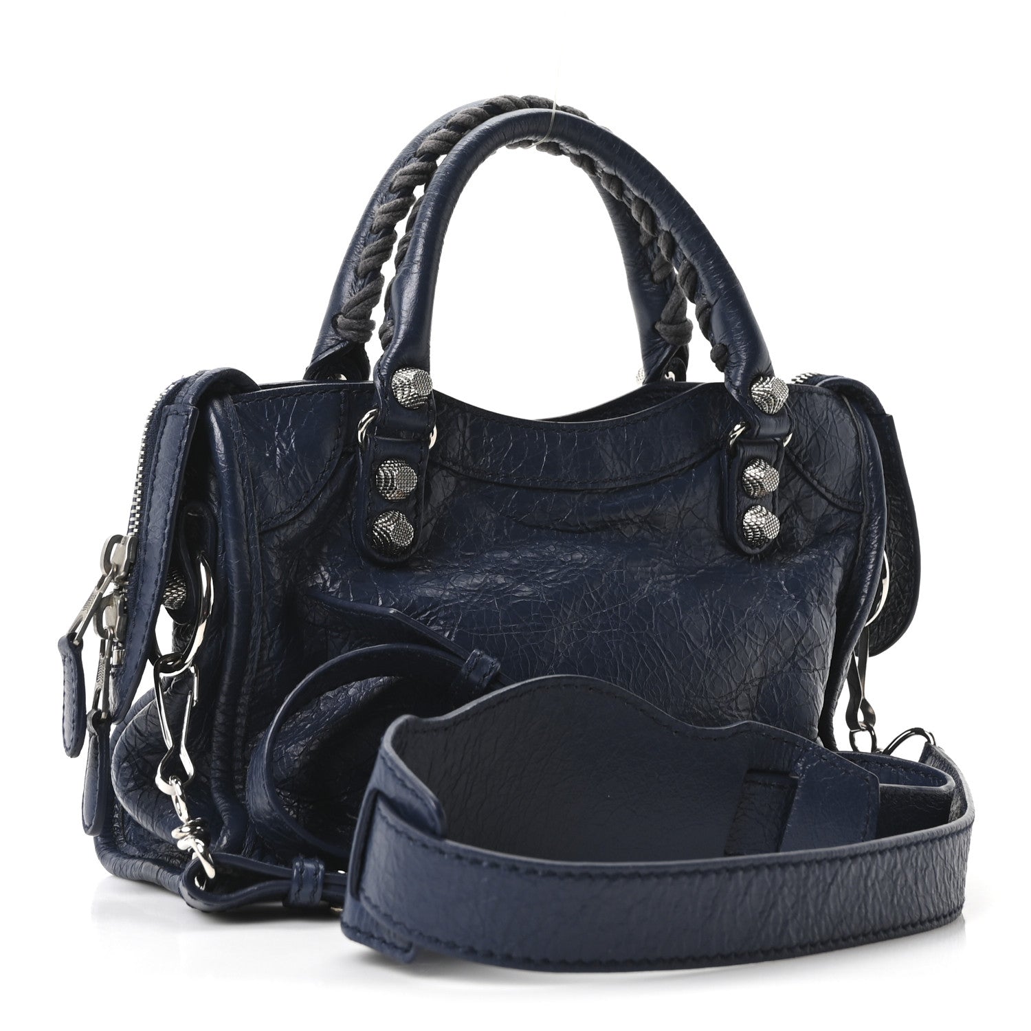 Balenciaga Agneau Giant 12 Silver Hardware Mini City Bleu Roi 3 of 10
