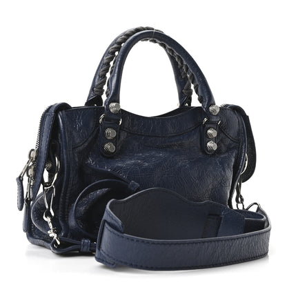 Balenciaga Agneau Giant 12 Silver Hardware Mini City Bleu Roi 3 of 10