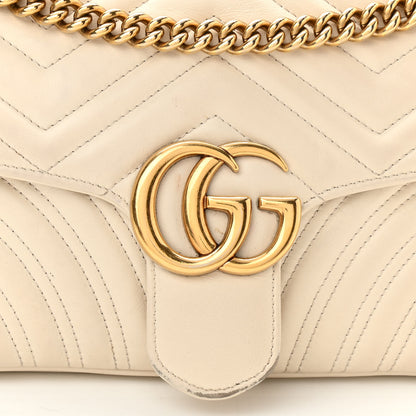 Gucci Calfskin Matelasse Small GG Marmont Shoulder Bag White 8 of 16