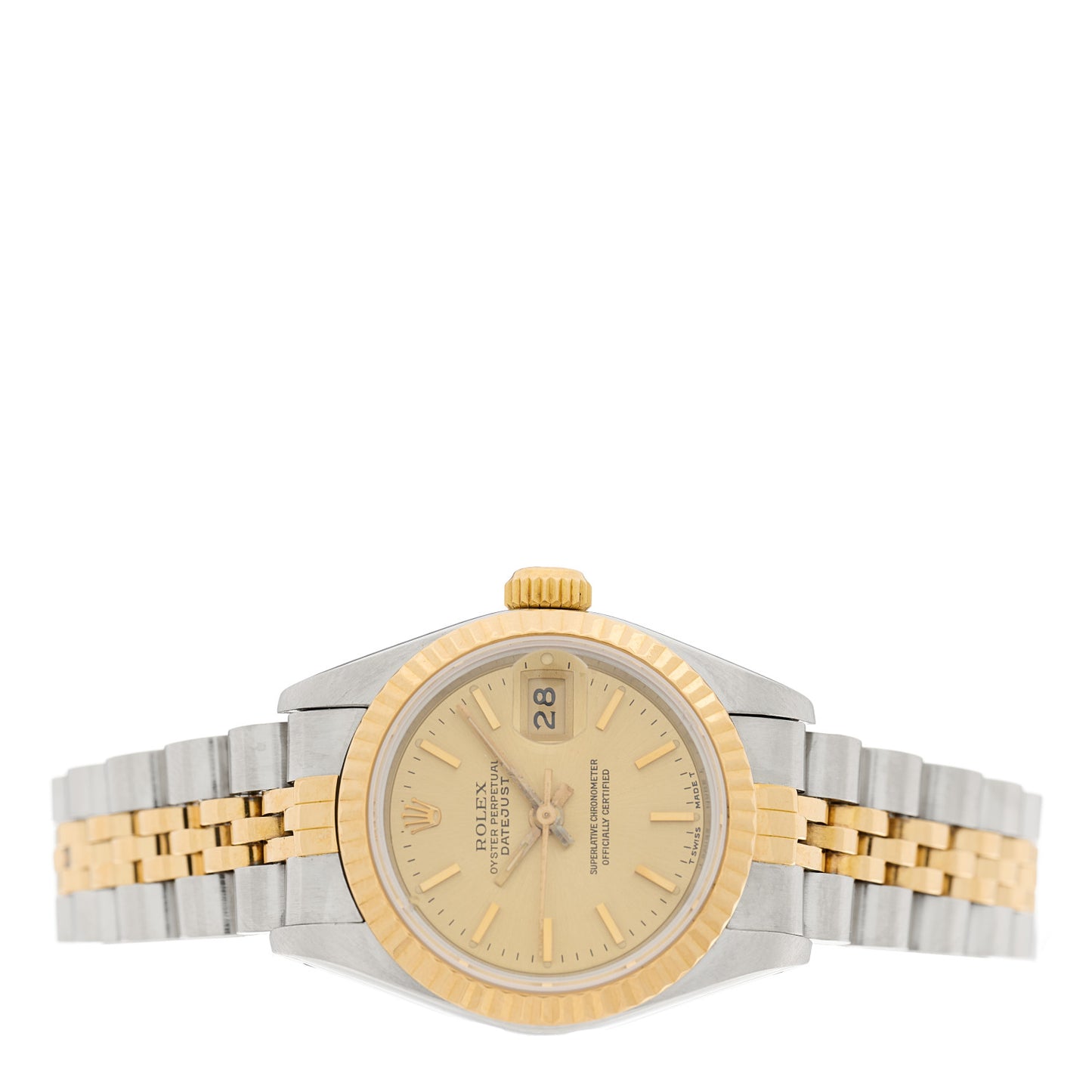 Stainless Steel 18K Yellow Gold 26mm Oyster Perpetual Datejust Watch Champagne 69173