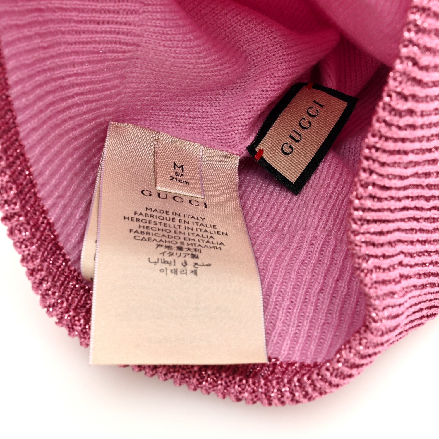 Gucci Lame Jacquard Monlux Beanie Hat M Roseate Yellow 4 of 4