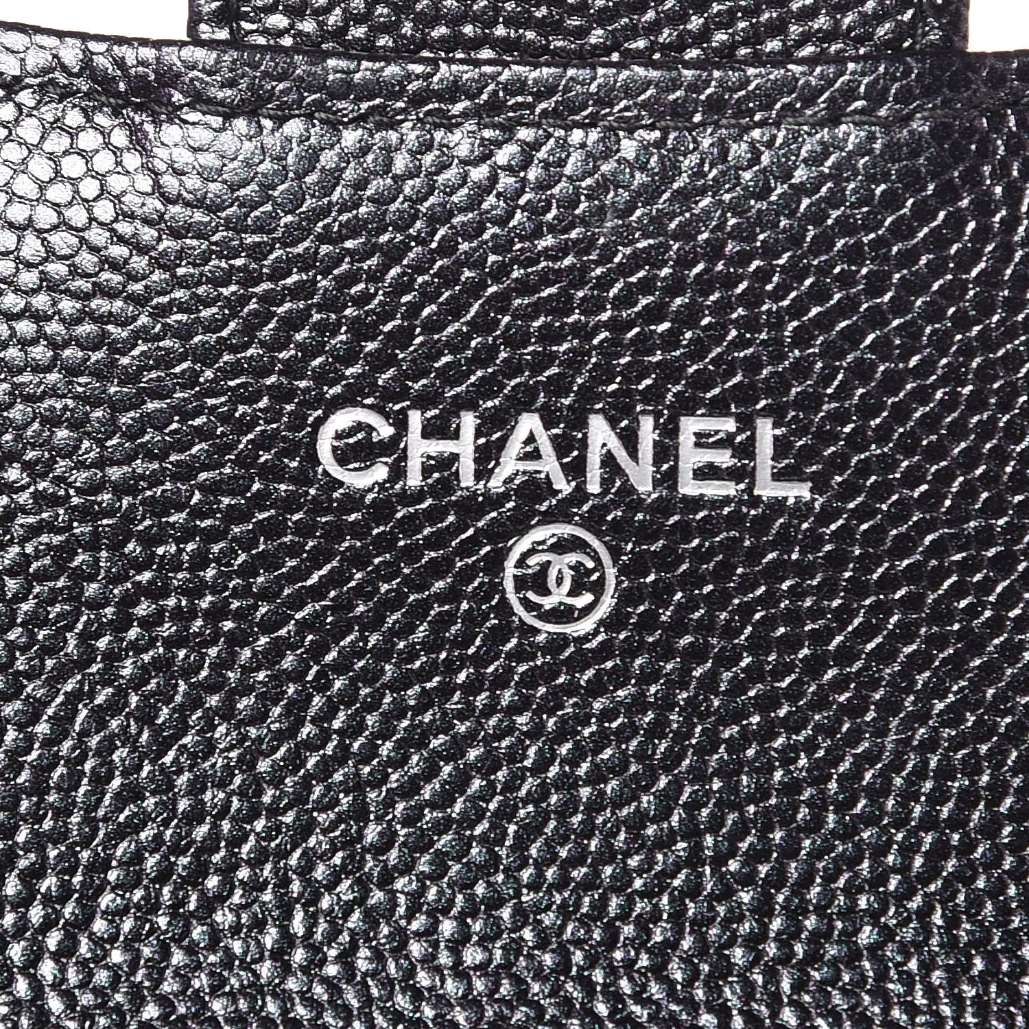 Chanel Iridescent Caviar Chevron Quilted Flap Card Holder Black 6 of 9