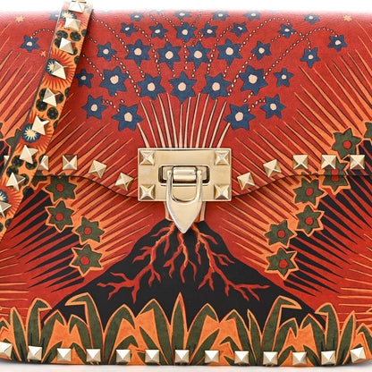 Valentino Garavani Vitello Enchanted Wonderland Medium Rockstud Flap Saddle Bag Rosso Valentino 7 of 9