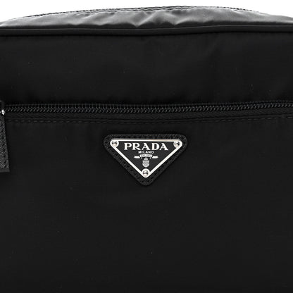 Prada Re-Nylon Vela Saffiano Pocket Double Zip Shoulder Bag Black 8 of 12