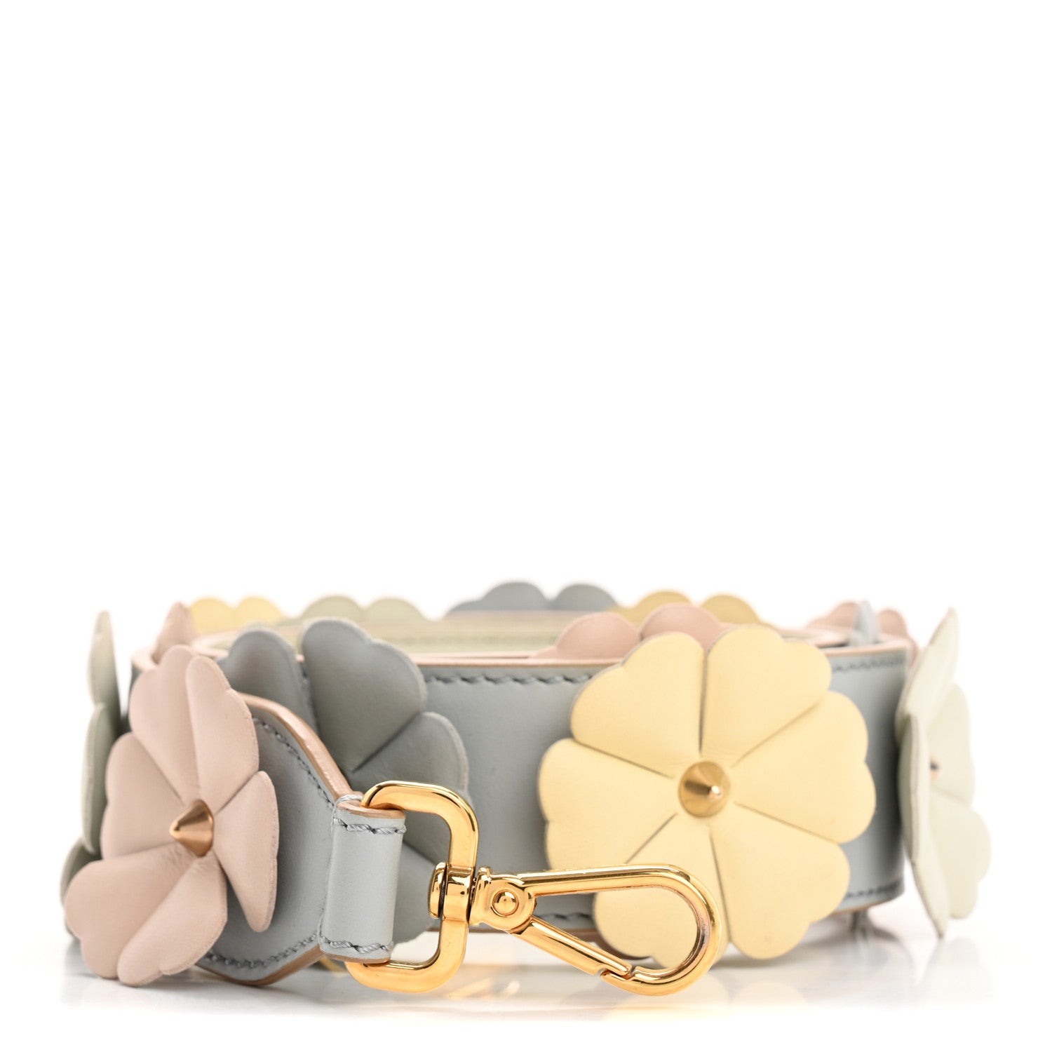 Fendi Calfskin Flowerland Studded Strap You Dove 1 of 9