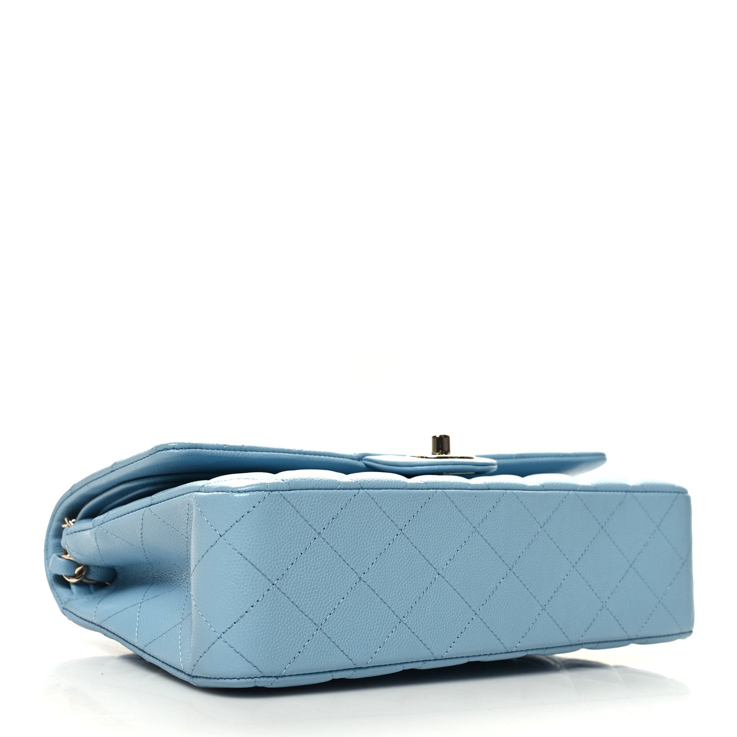Chanel Caviar Quilted Medium Double Flap Light Blue 4 of 10