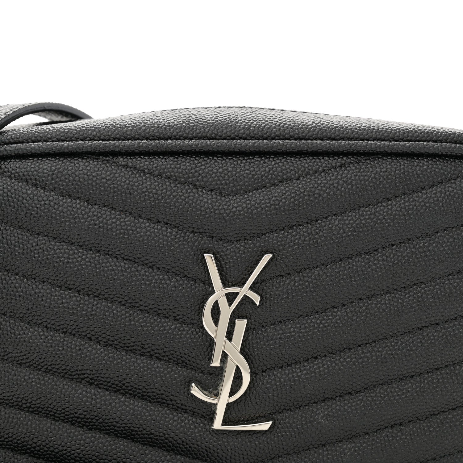 Saint Laurent Grain De Poudre Matelasse Monogram Mini Lou Camera Bag Black 8 of 11
