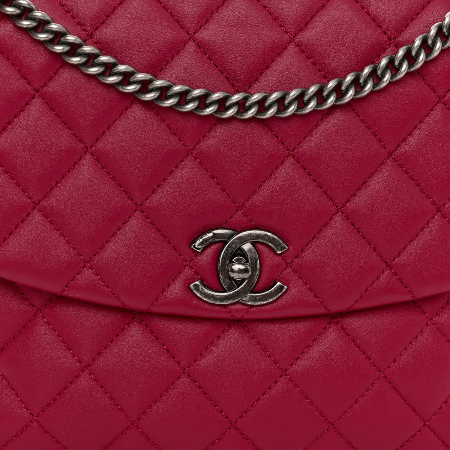 Chanel Lambskin Quilted Large Daily Supple Flap Dark Pink 8 of 10