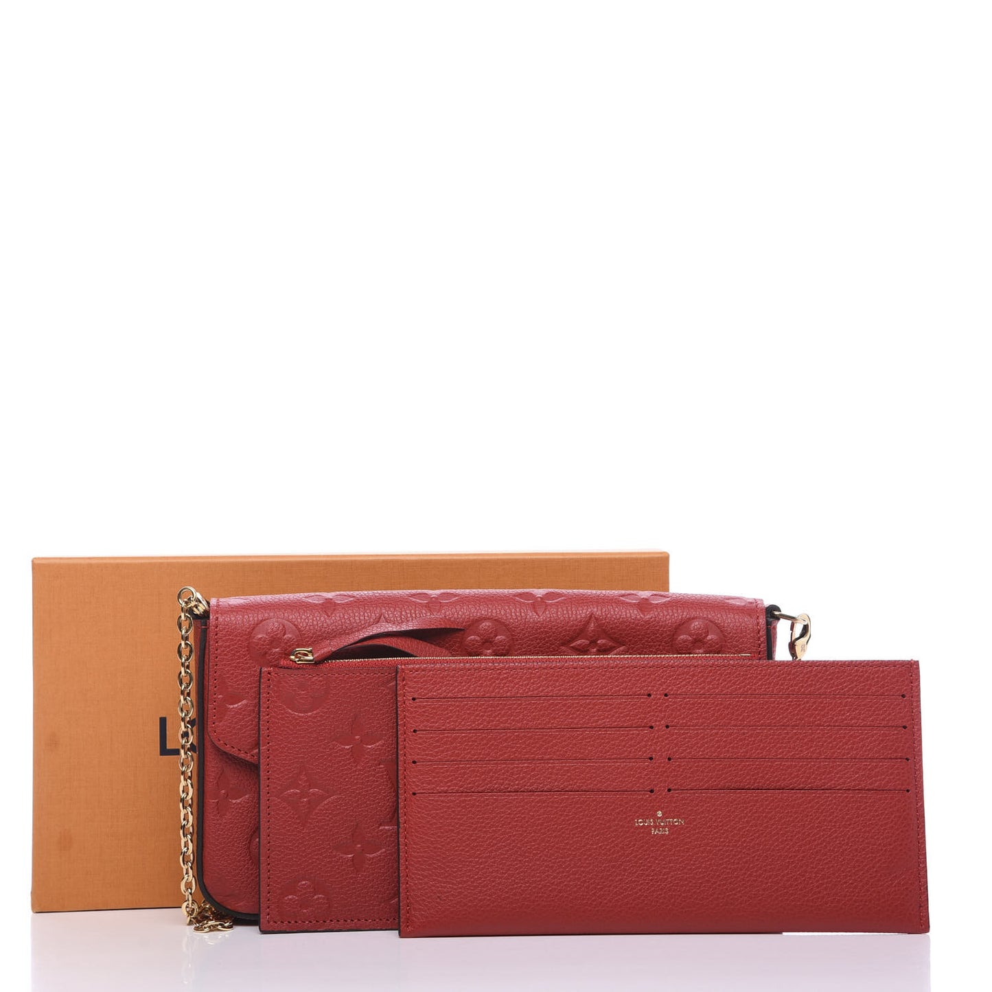 Empreinte Pochette Felicie Chain Wallet Scarlet