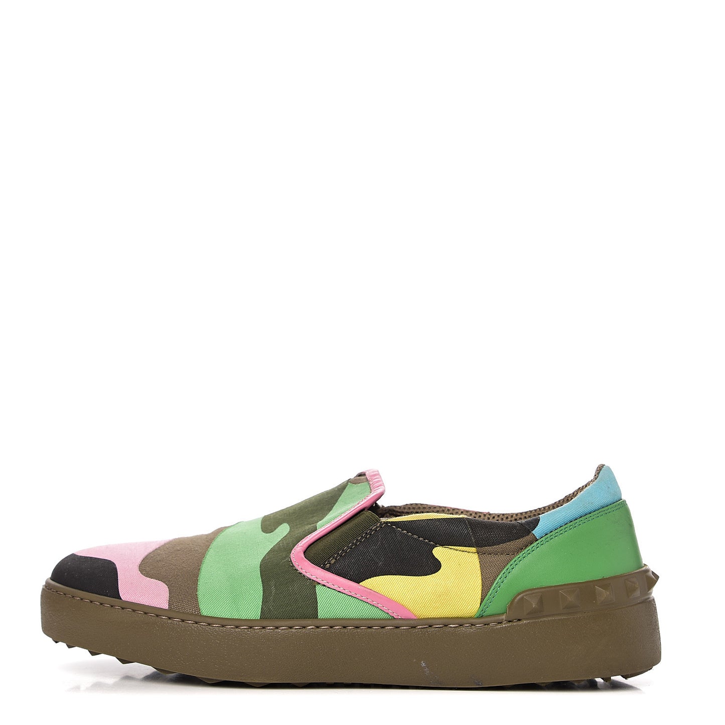 Canvas Womens Rockstud Slip On Sneakers 37 Camouflage