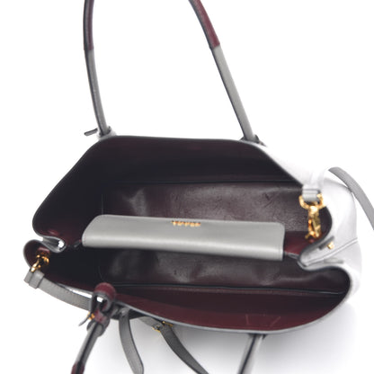 Prada Saffiano Cuir Medium Bi-Color Double Bag Marmo Granato 5 of 8