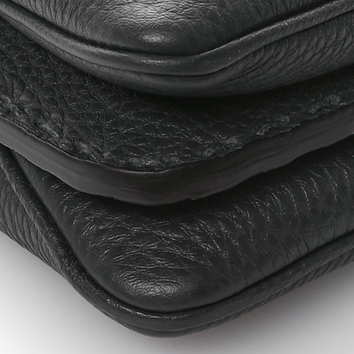 Cuoio Romano Selleria Macro Stitchings Small Peekaboo Carbon Asfalto