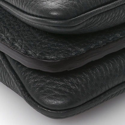 Fendi Cuoio Romano Selleria Macro Stitchings Small Peekaboo Carbon Asfalto 8 of 9