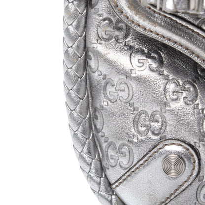 Gucci Guccissima Small Britt Tassel Shoulder Bag Silver 11 of 17