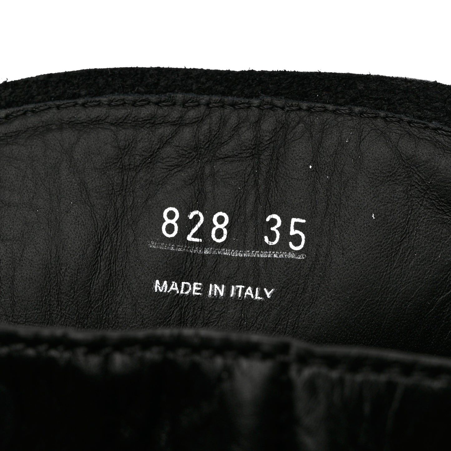 Vitello Lux Nylon Metal Triangle Logo Monolith Pouch Pocket 55mm Tall Combat Boots 35 Black