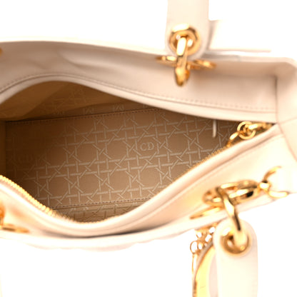 Christian Dior Lambskin Cannage Medium Lady Dior Light Beige 5 of 14