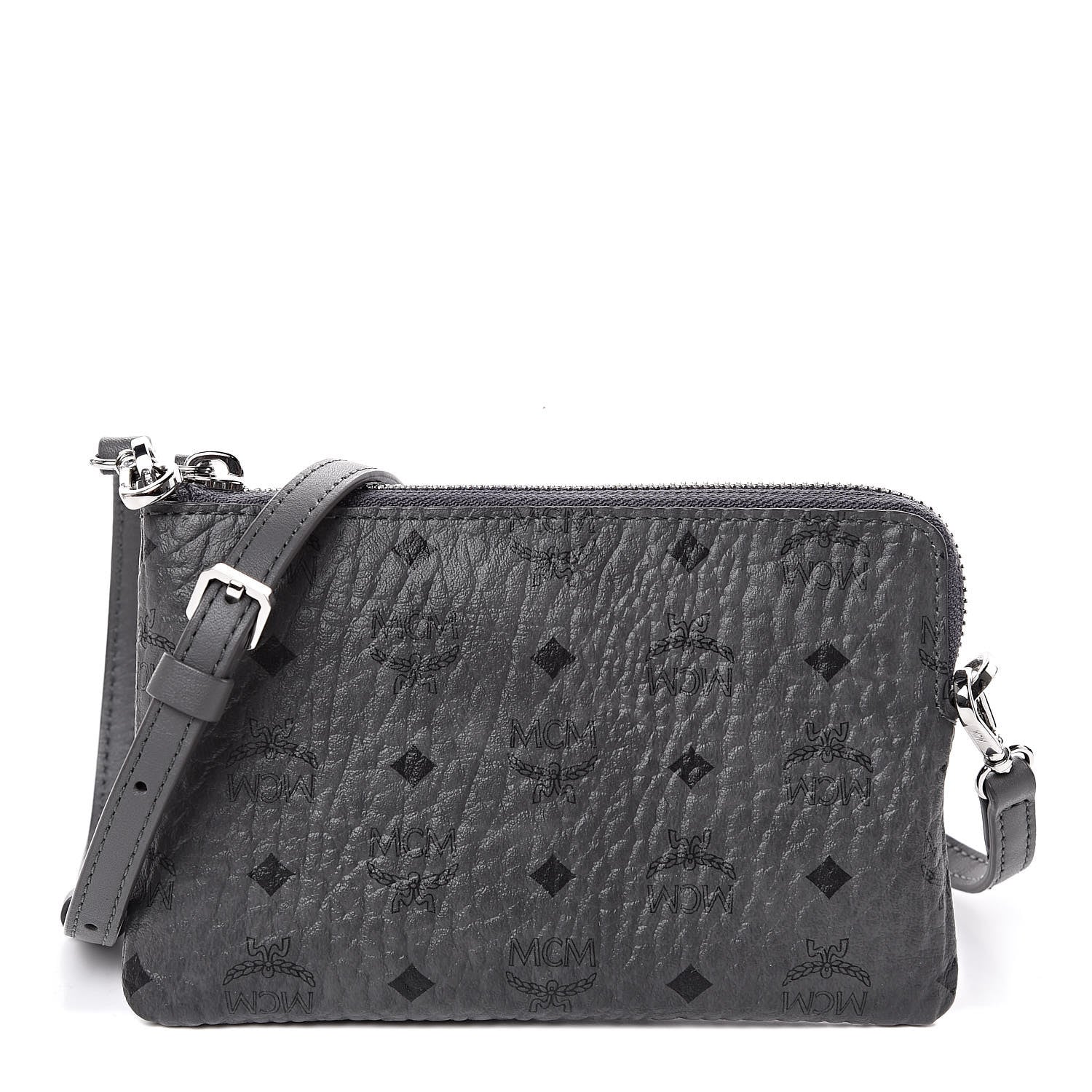 MCM Visetos Crossbody Tech Pouch Grey 1 of 10