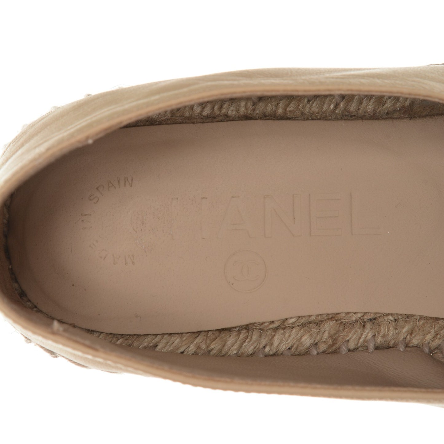 Lambskin CC Espadrilles 35 Beige Black
