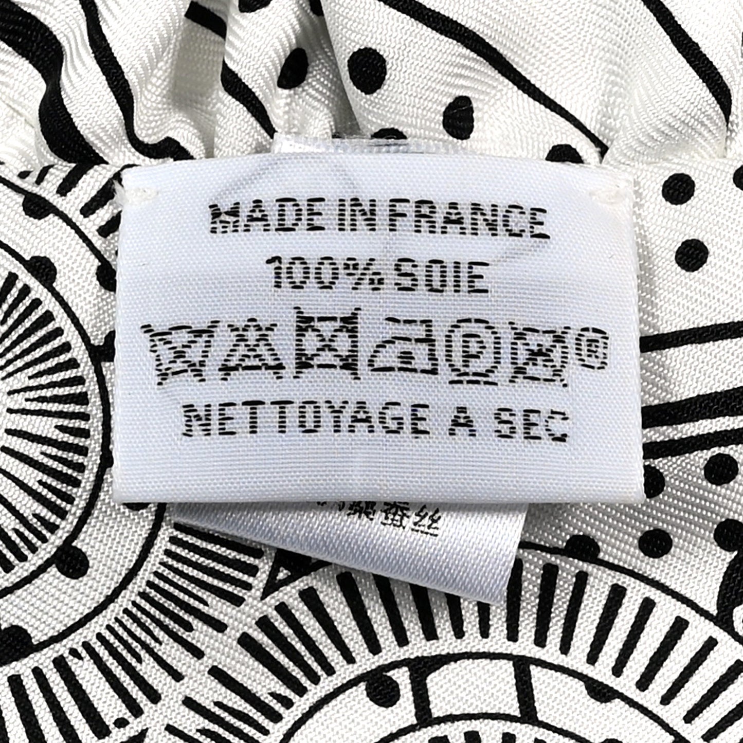 Silk Eperon d'Or Bandana Ruffle Twilly White Black