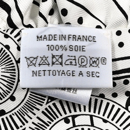 Hermes Silk Eperon d'Or Bandana Ruffle Twilly White Black 3 of 4
