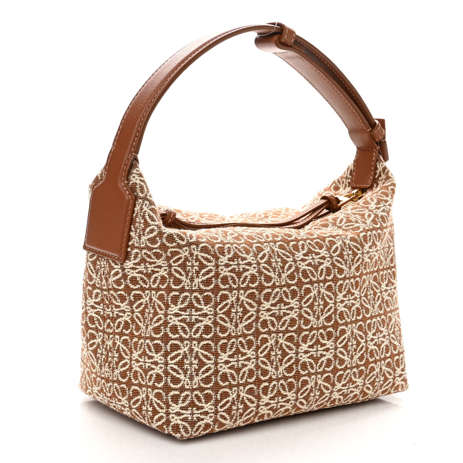 Loewe Jacquard Anagram Calfskin Small Cubi Bag Tan Pecan 2 of 9