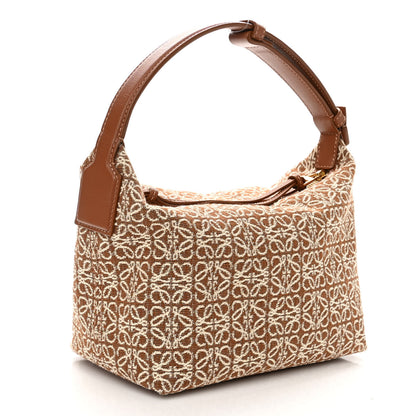 Loewe Jacquard Anagram Calfskin Small Cubi Bag Tan Pecan 2 of 9