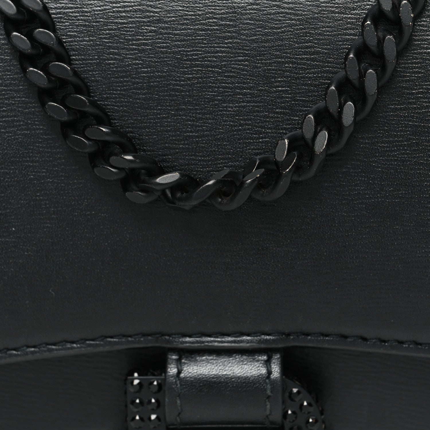 Balenciaga Calfskin Strass Monochrome Hourglass Chain Bag Black 7 of 11