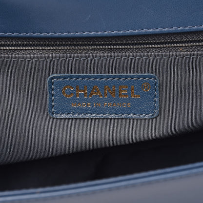 Chanel Lambskin Quilted New Medium Boy Flap Blue 6 of 12