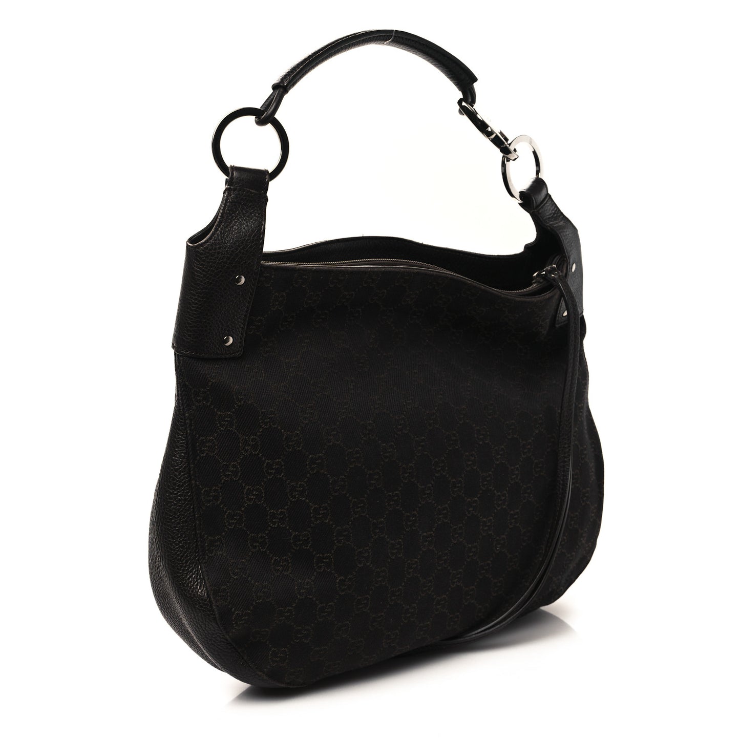 Monogram Calfskin Horsebit Classic Ring Hobo Dark Brown