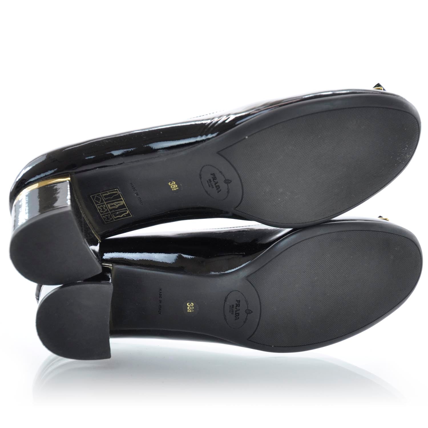 Prada Vernice Heels 38.5 Black 8 of 8