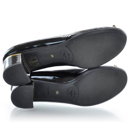 Prada Vernice Heels 38.5 Black 8 of 8
