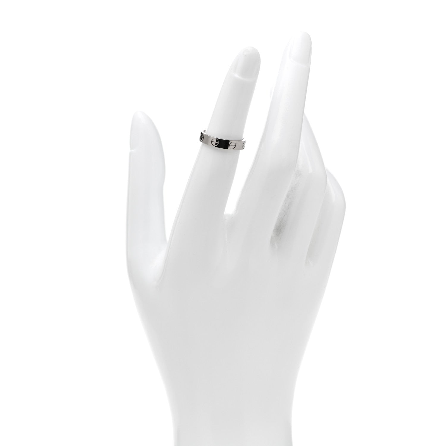 Cartier 18K White Gold 3.5mm LOVE Wedding Band Ring 48 4.5 2 of 5