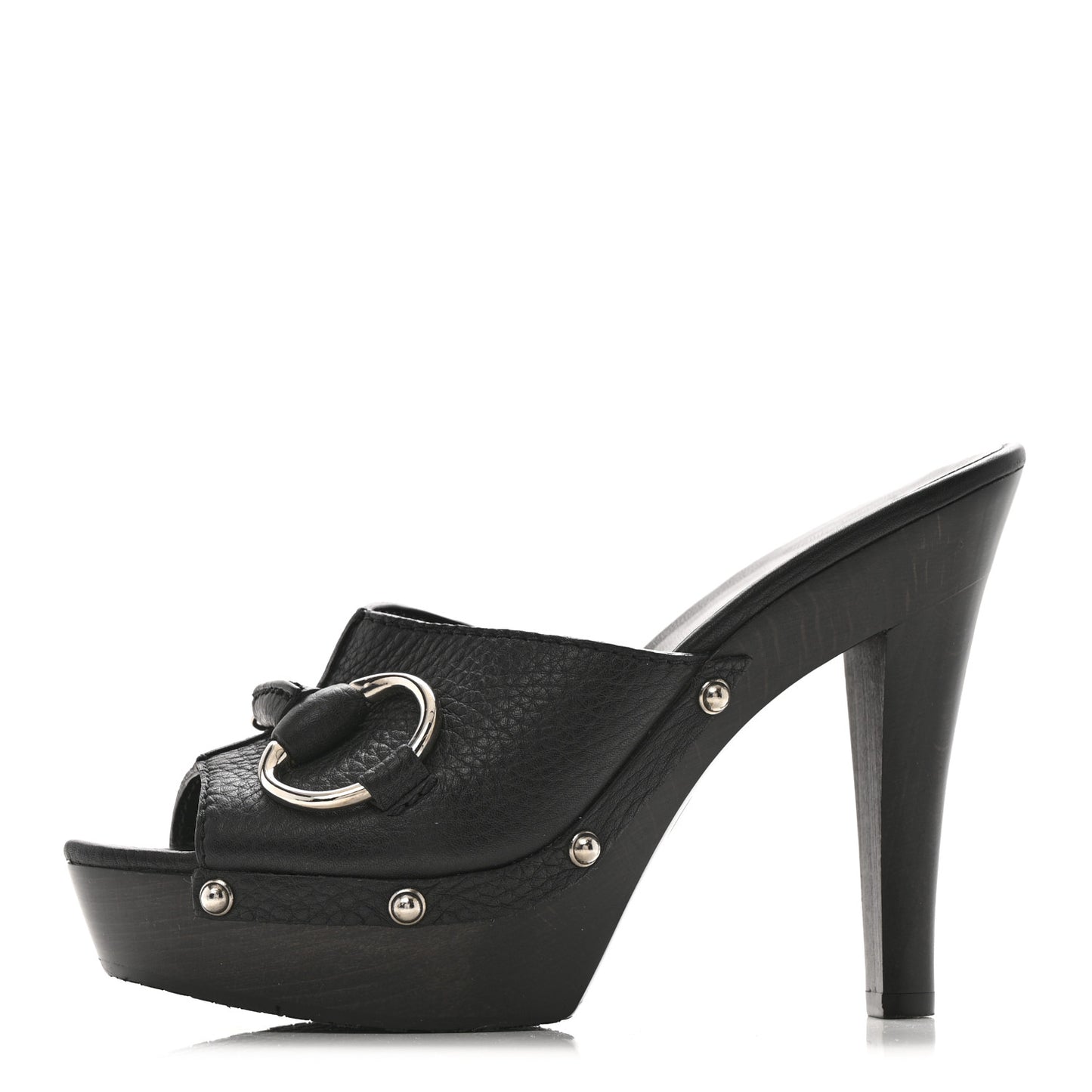 Cellarius Soft Calfskin Icon Bit 30/120mm Platform Clog Sandals 36 Black