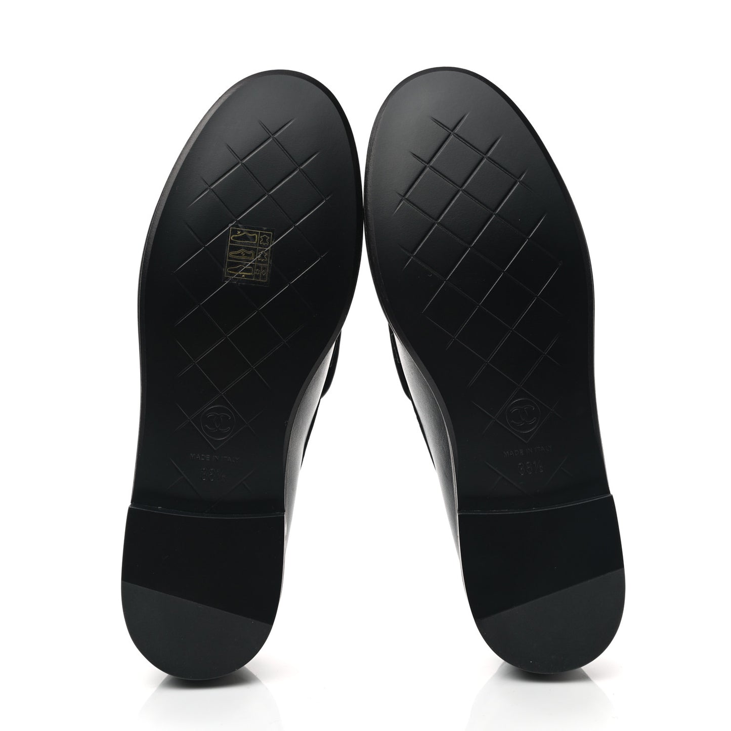 Lambskin Quilted CC Turnlock Loafers 38.5 Black