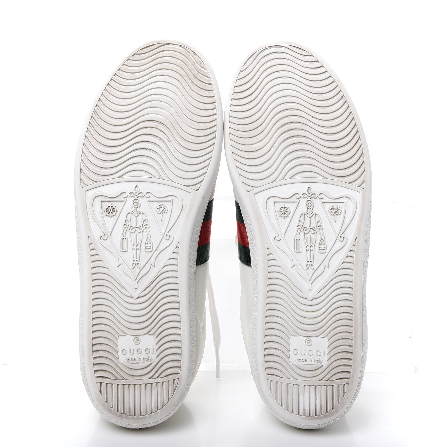 Gucci Calfskin Web Bee Embroidered Womens Ace Sneakers 37 White Green 6 of 11