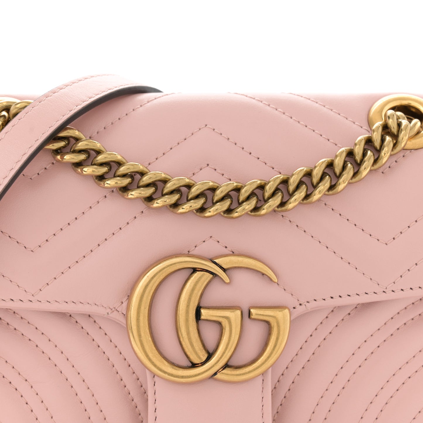 Calfskin Matelasse Mini GG Marmont Shoulder Bag Perfect Pink