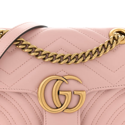 Gucci Calfskin Matelasse Mini GG Marmont Shoulder Bag Perfect Pink 8 of 11